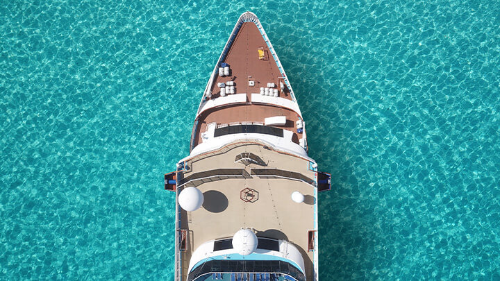 A cruiseship in the ocean