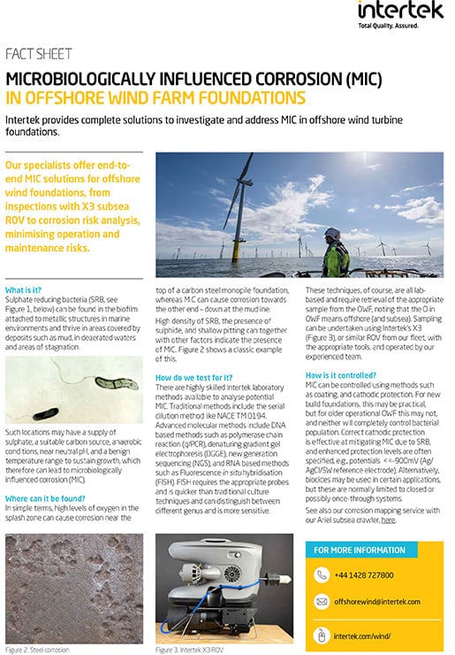 Offshore Wind Services Fact Sheet